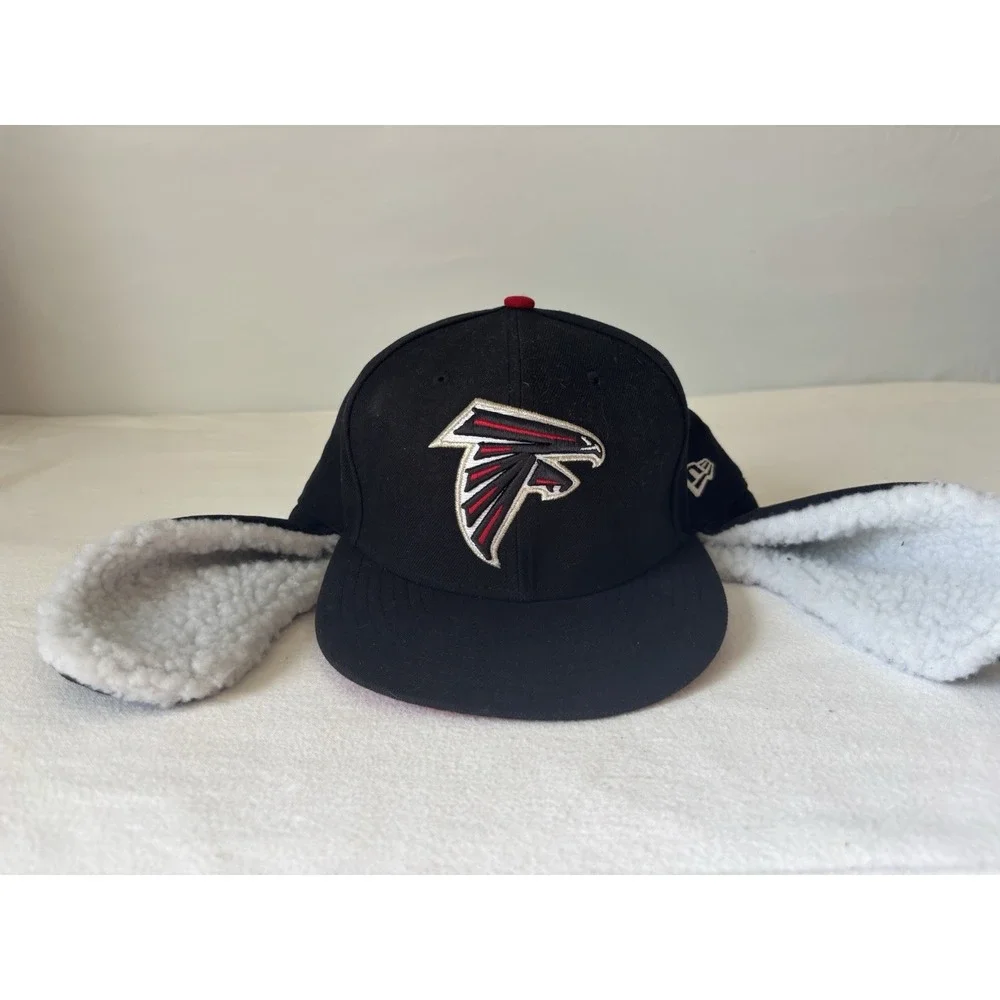 NFL Men's Atlanta Falcons Red/Black New Era Dog Ear Flat Bill Hat 7 5/8 6 Panel